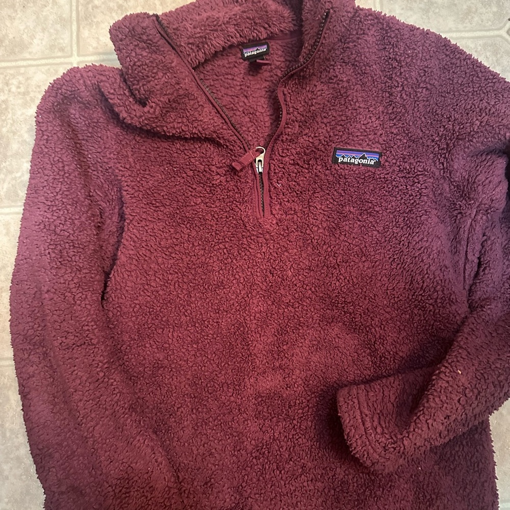 Patagonia Red Cowl Neck Sweater Plush Fleece